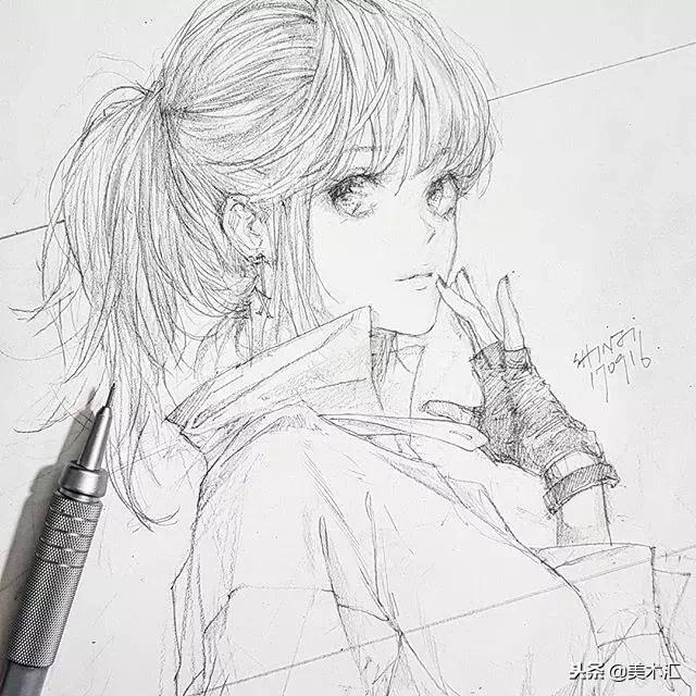 线条感十足的动漫人物,线条感很强的人物素描