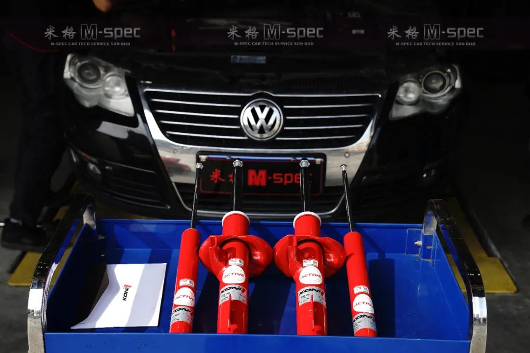 大众迈腾换完避震前后对比效果,迈腾改koni变色龙避震使用感受