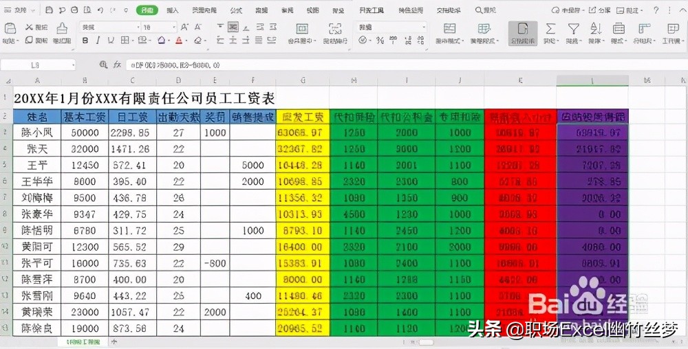 2021年excel工资表模板个税带公式,如何制作个税工资表