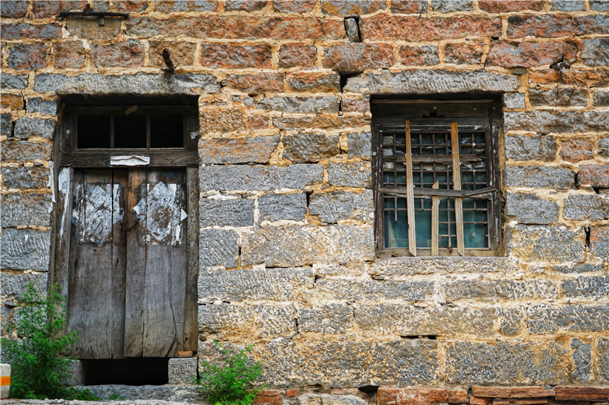 太行山古村落全景图,太行山古老村落