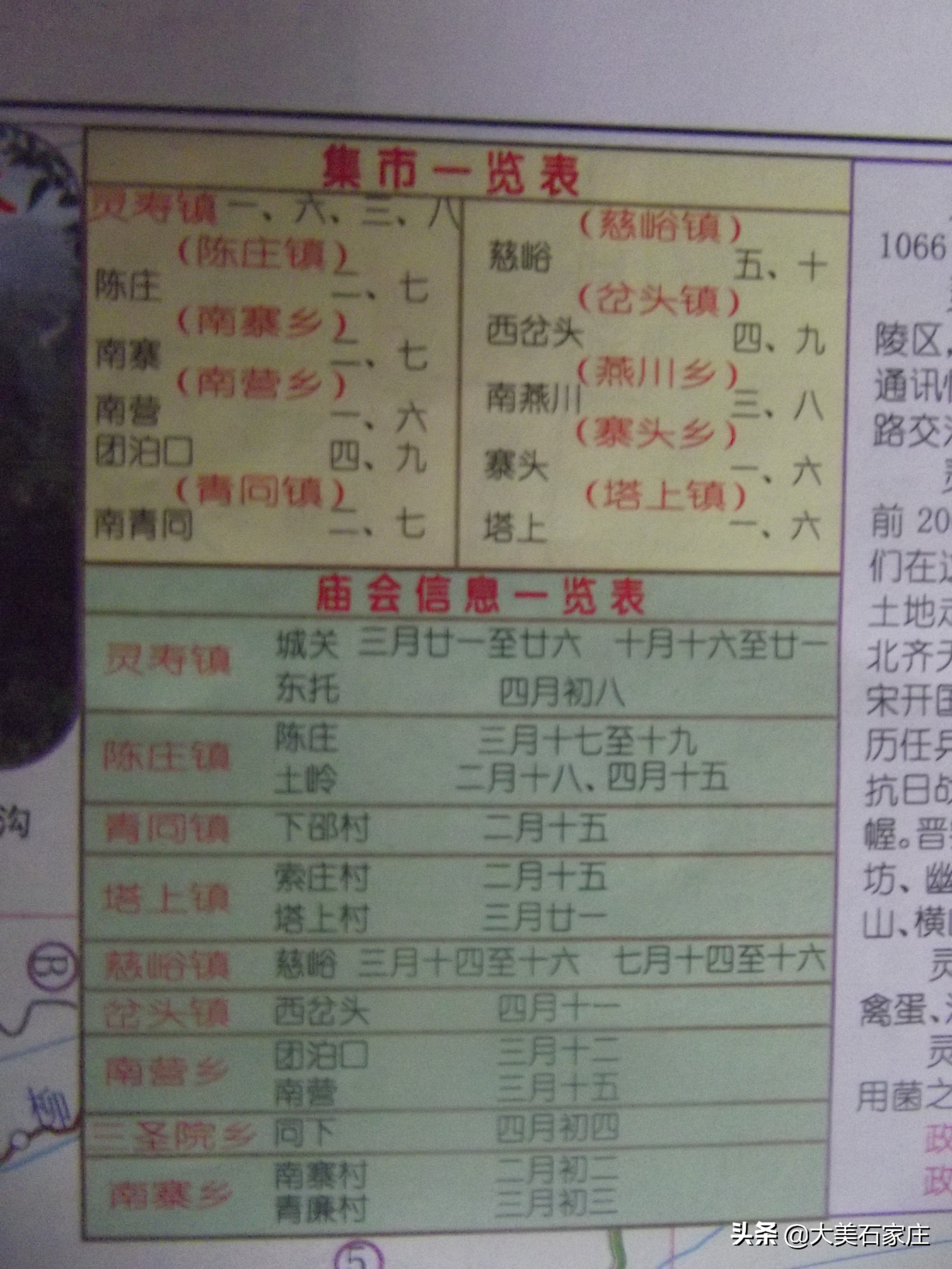 石家庄市五里庄村庙会时间表,石家庄市周边集市庙会日期