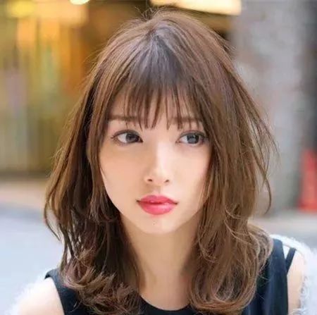 长脸型中长发烫发图片大全,小脸型中长发烫发