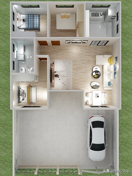 一层农村自建房小户型平面设计图,农村自建一层小户型平房设计图