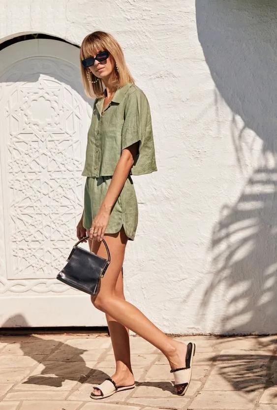 亚麻套装穿搭效果,最好看的亚麻装