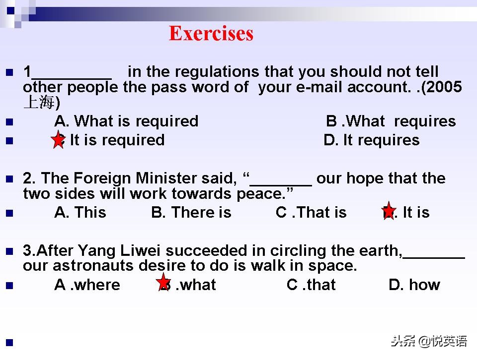 名词性从句四类练习题,名词性从句讲解视频