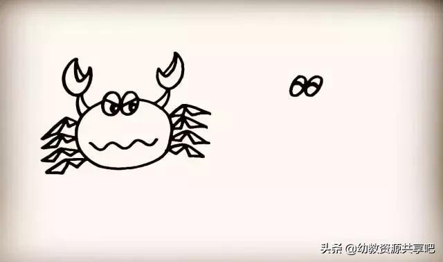如何画螃蟹简笔画,儿童简笔画螃蟹简单又漂亮