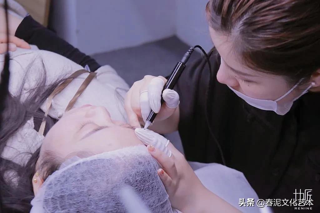 不同肤质纹绣操作视频,平眉画法教程纹绣