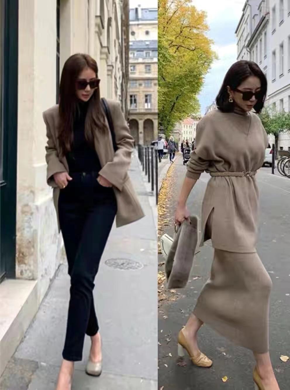 很有冬日韩系穿搭韵味,简约耐看的韩系秋冬穿搭范本