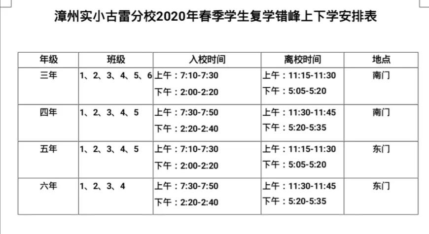古雷开发区小学,古雷小学开学时间