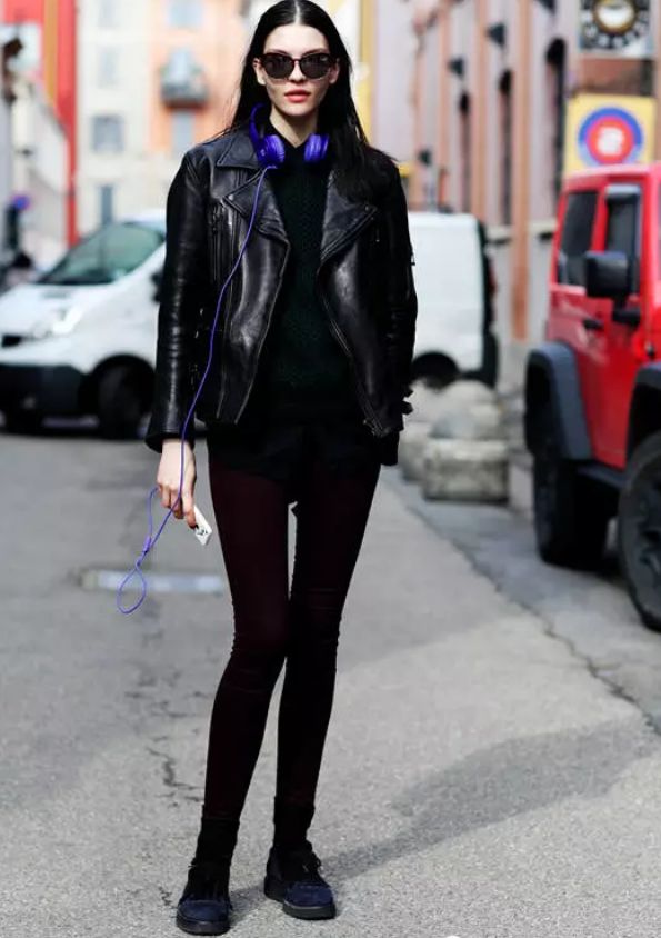 中式盘扣皮衣女刘雯,刘雯皮衣穿搭大合集