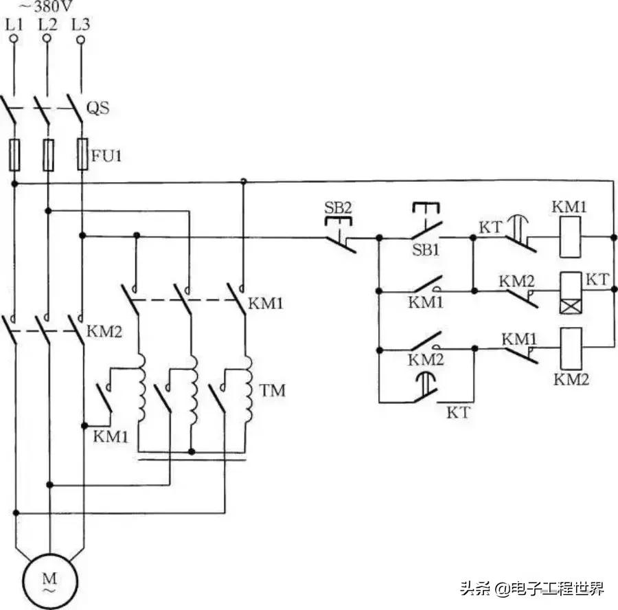 电动机星形和三角形接法降压启动,220v电机可以降压启动电路图