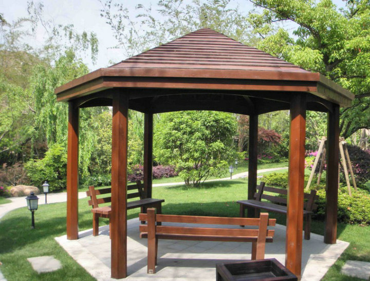 承德防腐木仿古六角凉亭多少钱,保定防腐木仿古六角凉亭多少钱