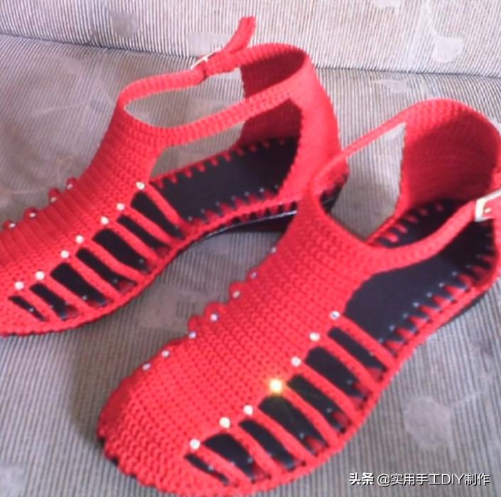 针织作品70款简约,手工针织凉鞋花样图
