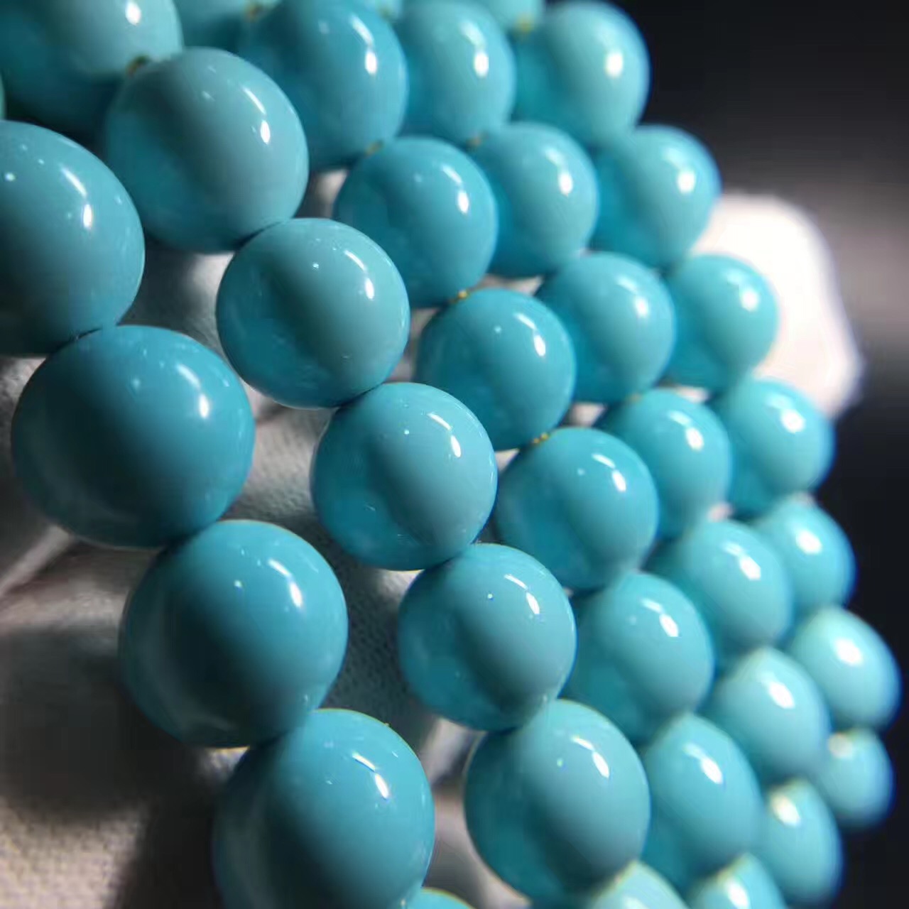 绿松石108项链搭配和田玉无事牌,108颗绿松石项链价格