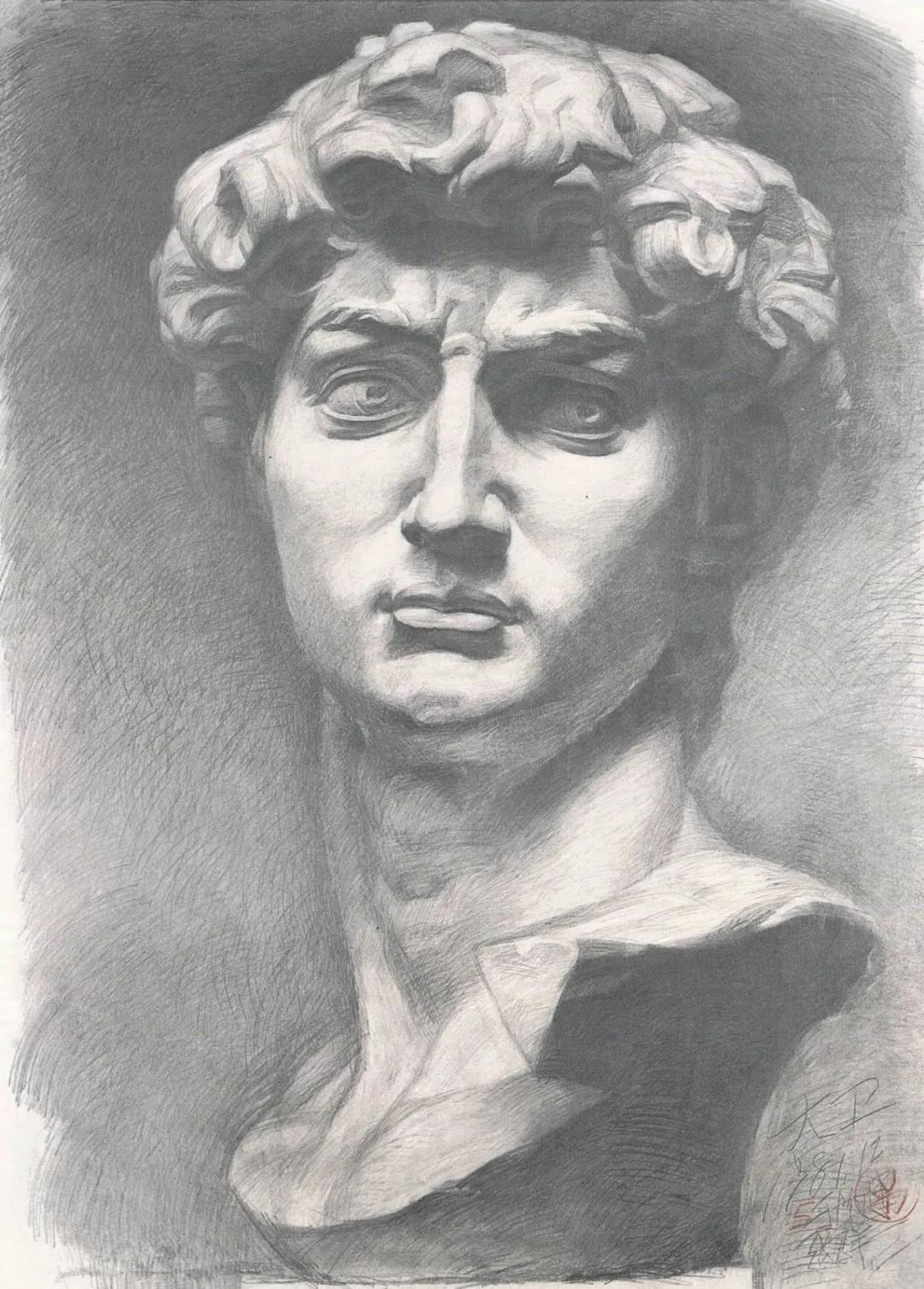 素描石膏像大师作品,石膏像名师