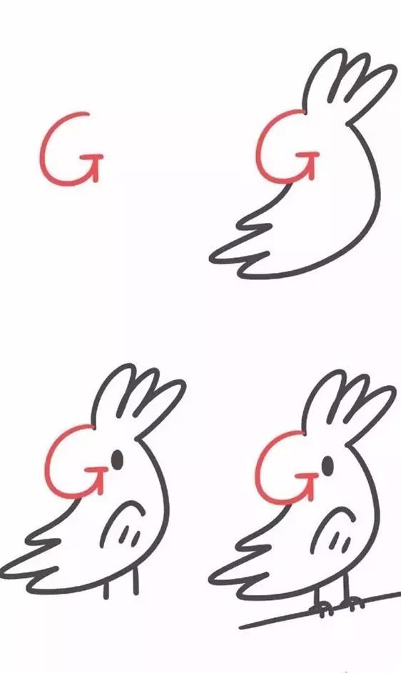 26个字母趣味简笔画动物,26个英文字母趣味简笔画