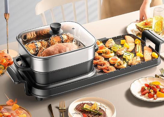 多功能烤涮烧烤一体锅,多功能涮烤锅火锅烤肉一体锅