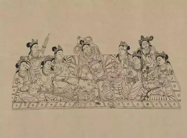 敦煌画线稿描摹,敦煌壁画白描勾线教程