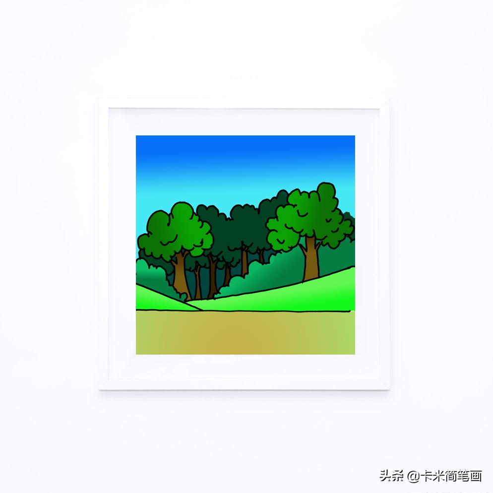 森林简笔画简单又漂亮幼儿园,森林简笔画简单又好看