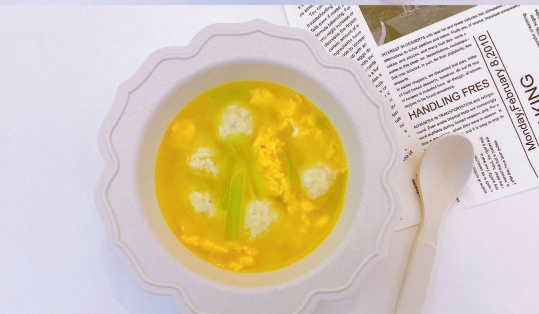 无蛋版丸子汤辅食,宝宝素丸子汤