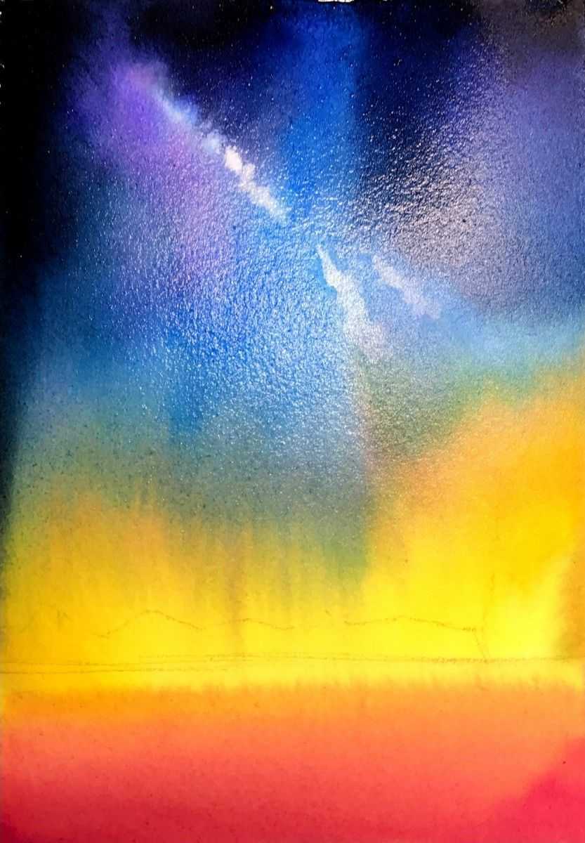 水彩璀璨星空,璀璨星空怎么画水彩