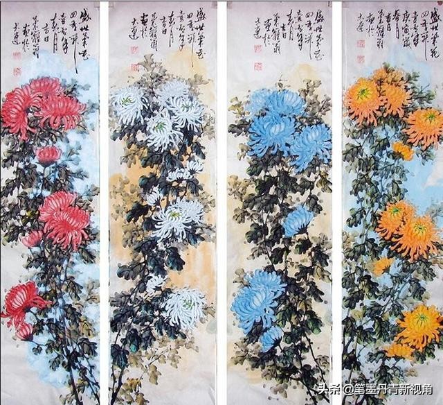 菊花花卉国画100幅临摹,梅兰竹菊花国画300幅