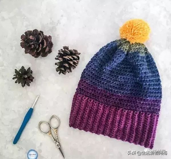毛线编织有帽沿的冬帽,最新款毛线帽子编织教程日系帽