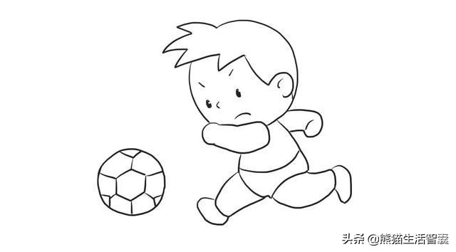 踢球画,儿童足球文化绘画