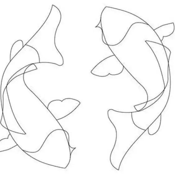 转运锦鲤简笔画,简笔画100种锦鲤图片