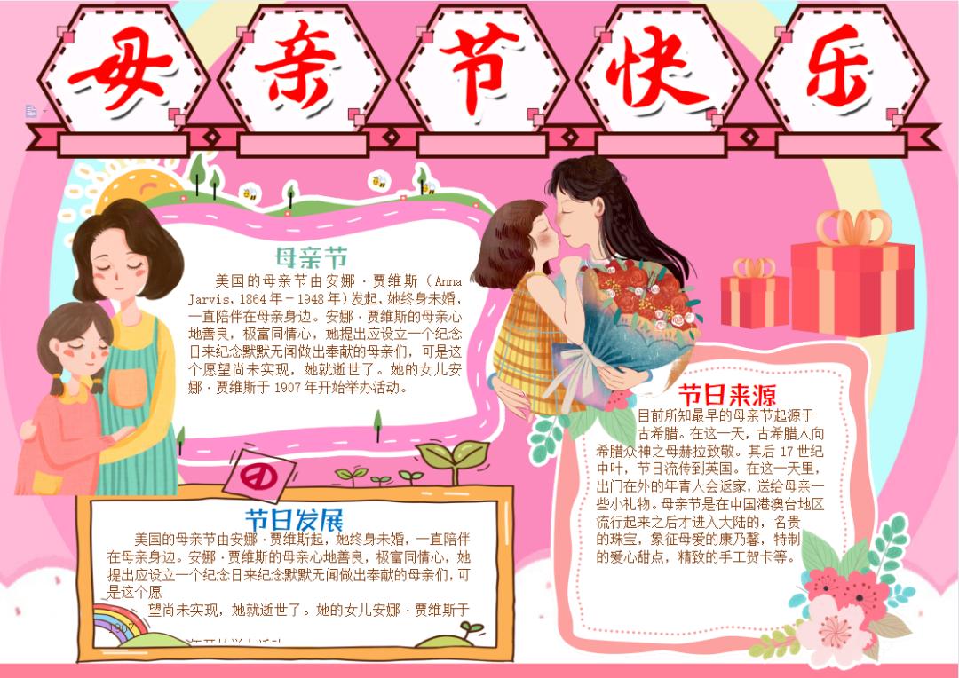 感恩母亲节手抄报小学生4至6年级,二年级感恩母亲节手抄报图片大全