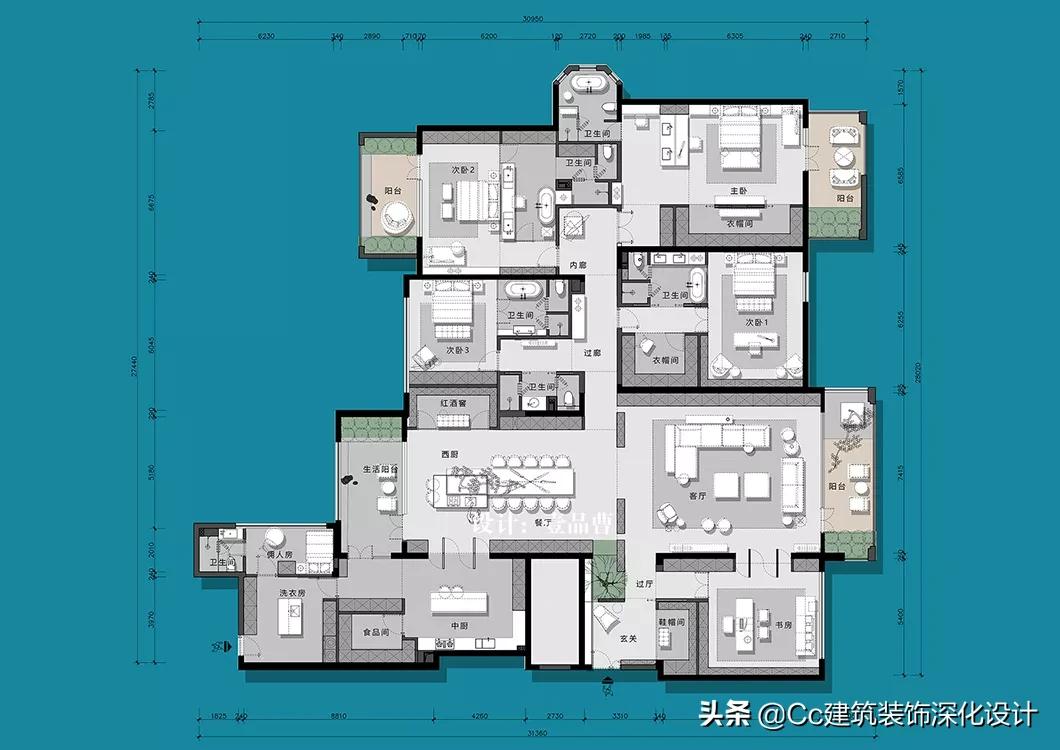 家装室内设计平面方案优化,140平大h户型平面优化
