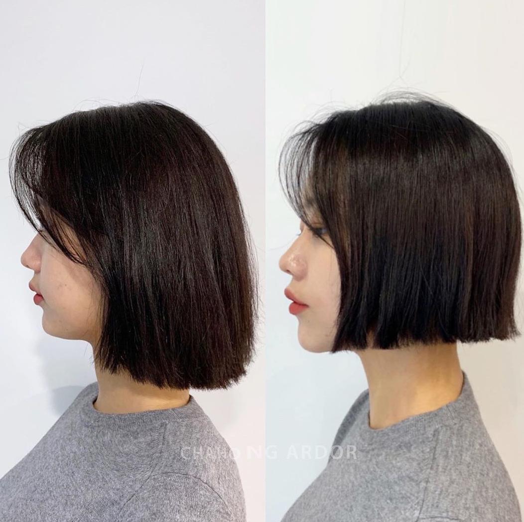 发型微整前后,发型微定型