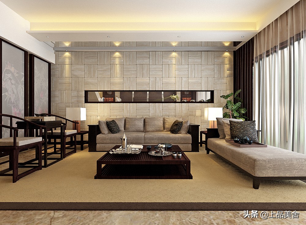 深圳夫妻装修350平复式楼，成熟稳重的中式风，客厅效果太惊艳