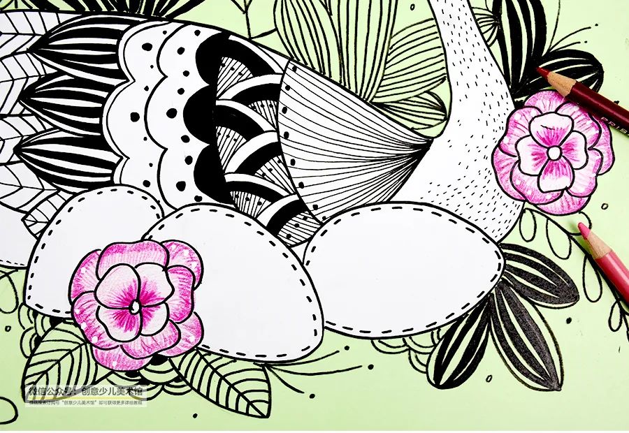 儿童画可爱的教程视频,儿童简单彩铅画天鹅画