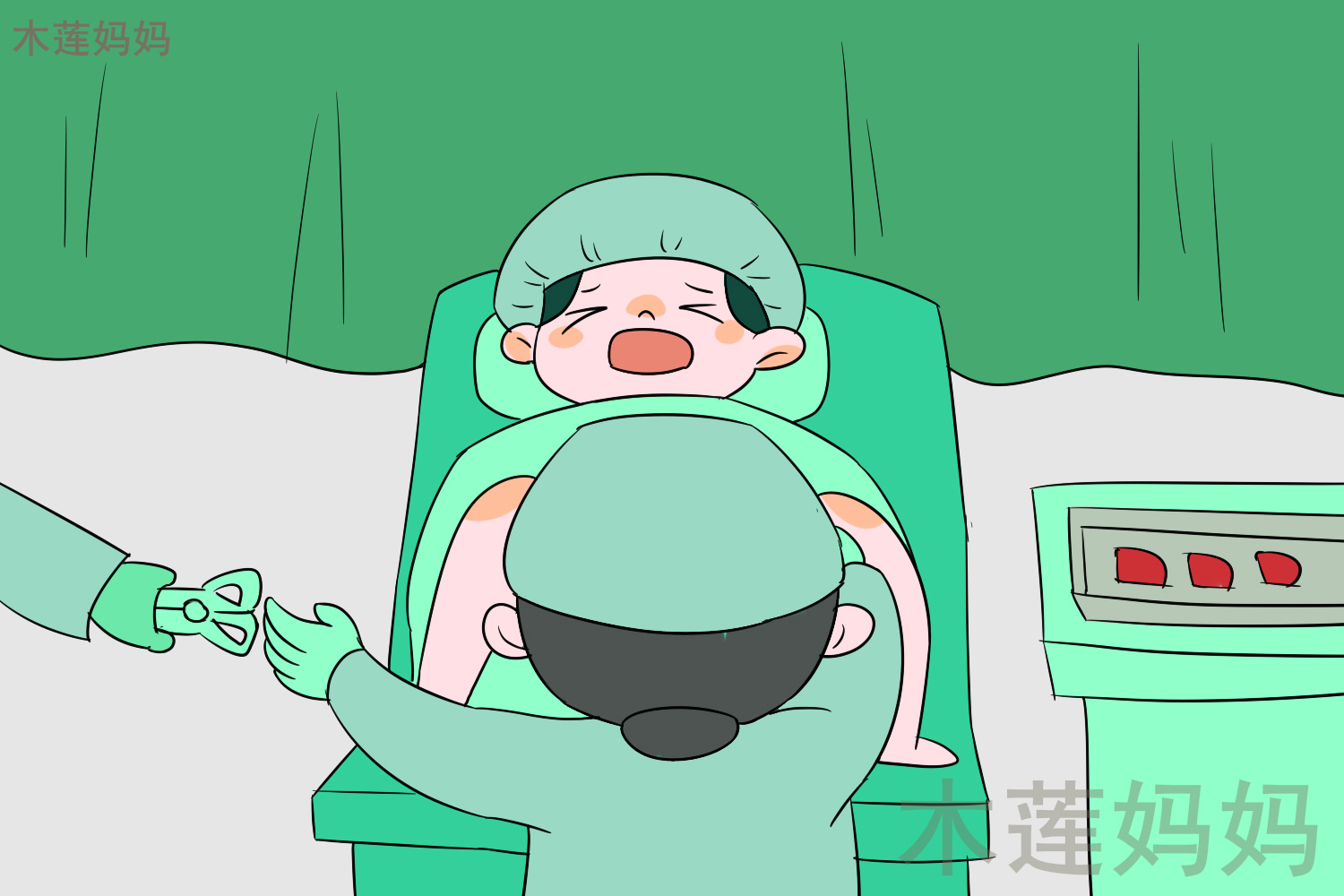 产钳在宝宝的脸上留下疤痕了,不小心给宝宝留下产钳印