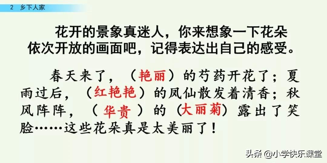 部编四年级下册语文乡下人家练习,部编版四年级下乡下人家同步练习