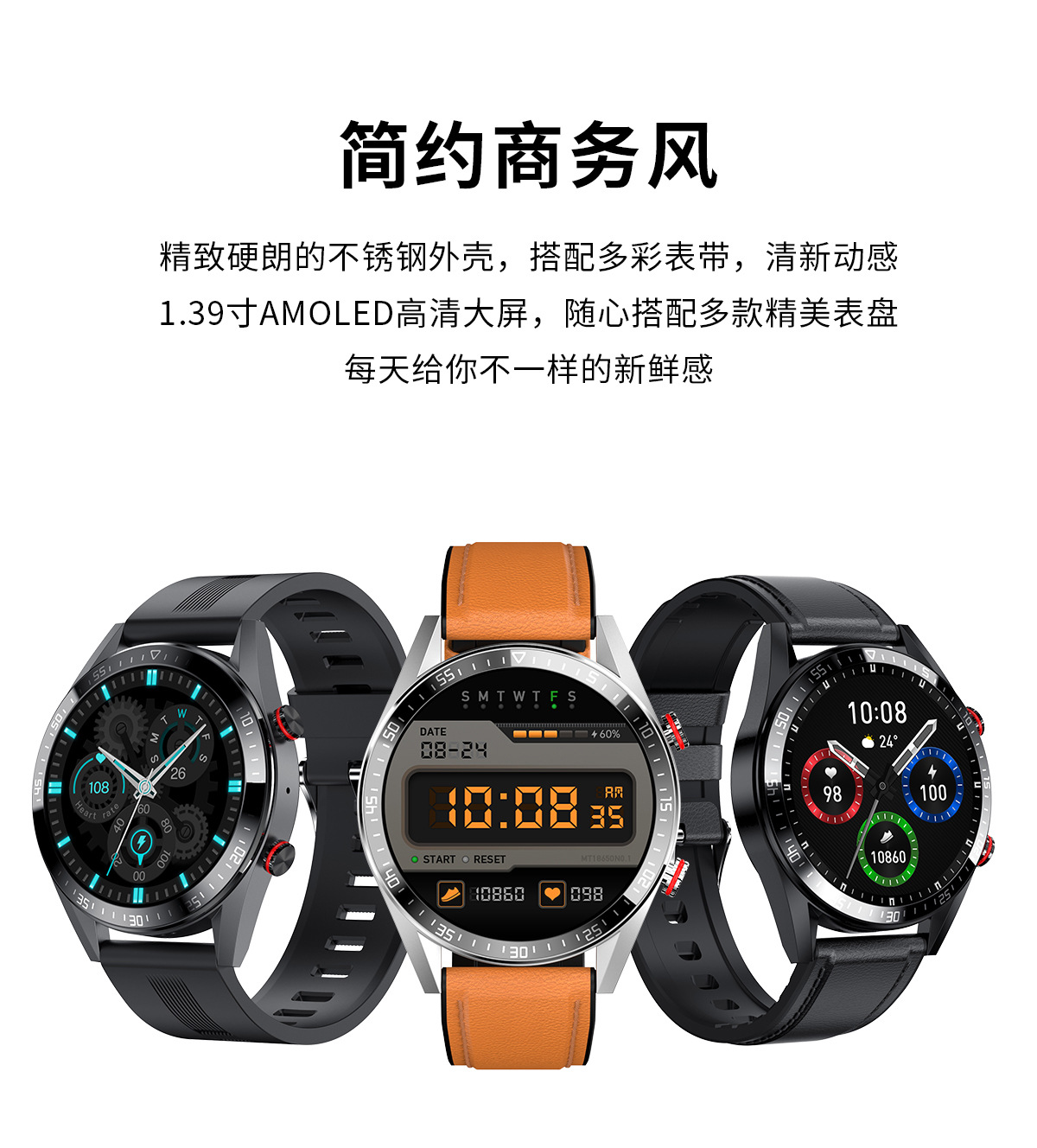 有电子表模式的小屏智能手表,表框会亮的智能手表