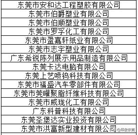 东莞20家企业获奖名单,东莞有哪些大企业名单