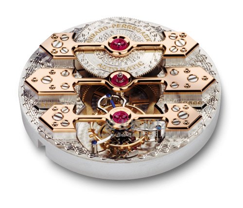 芝柏手表三金桥陀飞轮原钻,芝柏三金桥