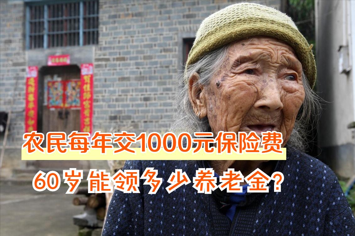 农村养老金怎么算60岁领多少,农保交1000元交20年60岁后拿多少