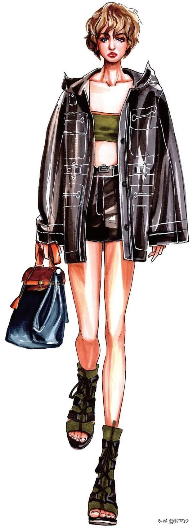 时装画如何构图,时装画手绘表现技法书