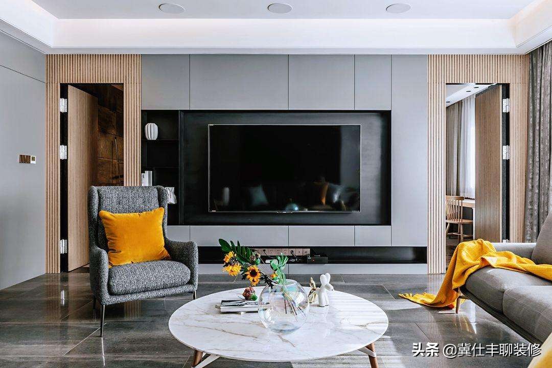 隐形门电视背景墙瓷砖效果图,电视背景墙隐形门做多高