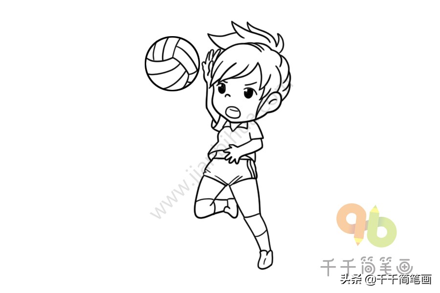 中国女排简笔画儿童画,郎平儿童简笔画