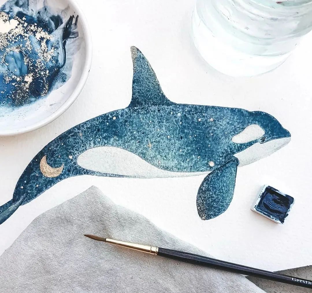 一头蓝鲸等于50只大象，被插画师画成小可爱，治愈了我们的内心