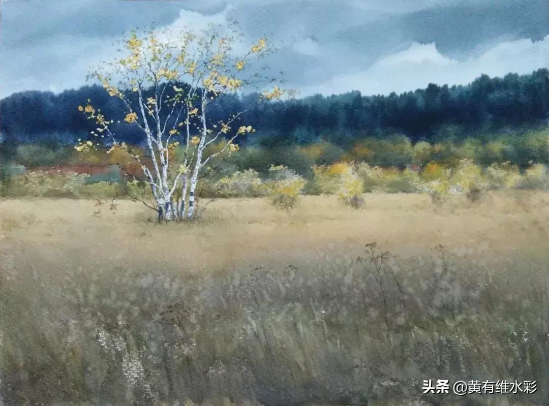 水彩画山风景入门,远山画法入门教程