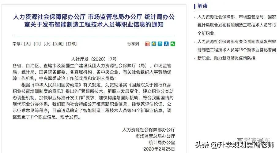 16个新职业选择,16个新职业