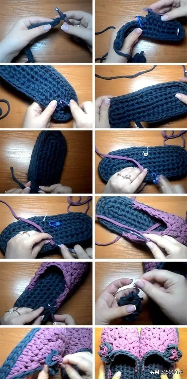 手工钩毛线拖鞋多少钱一双,毛线拖鞋钩编教程