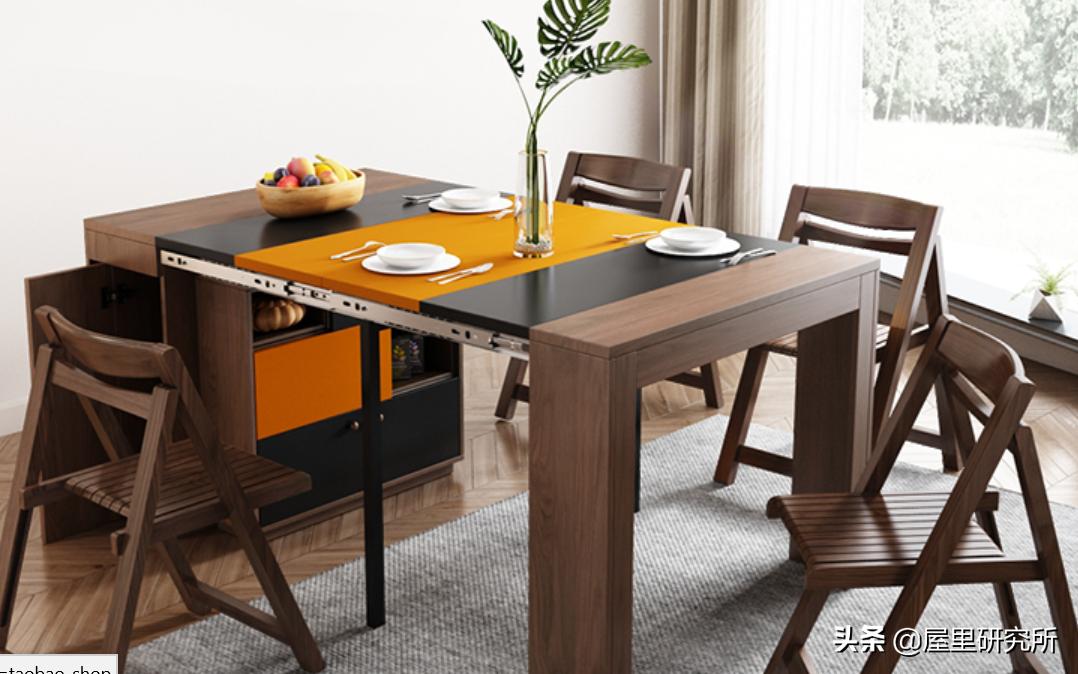 小户型折叠抽拉式餐桌,小户型折叠餐桌效果图大全