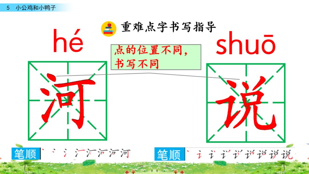 一年级下册第5课小公鸡和小鸭子,小公鸡和小鸭子一年级下册生字