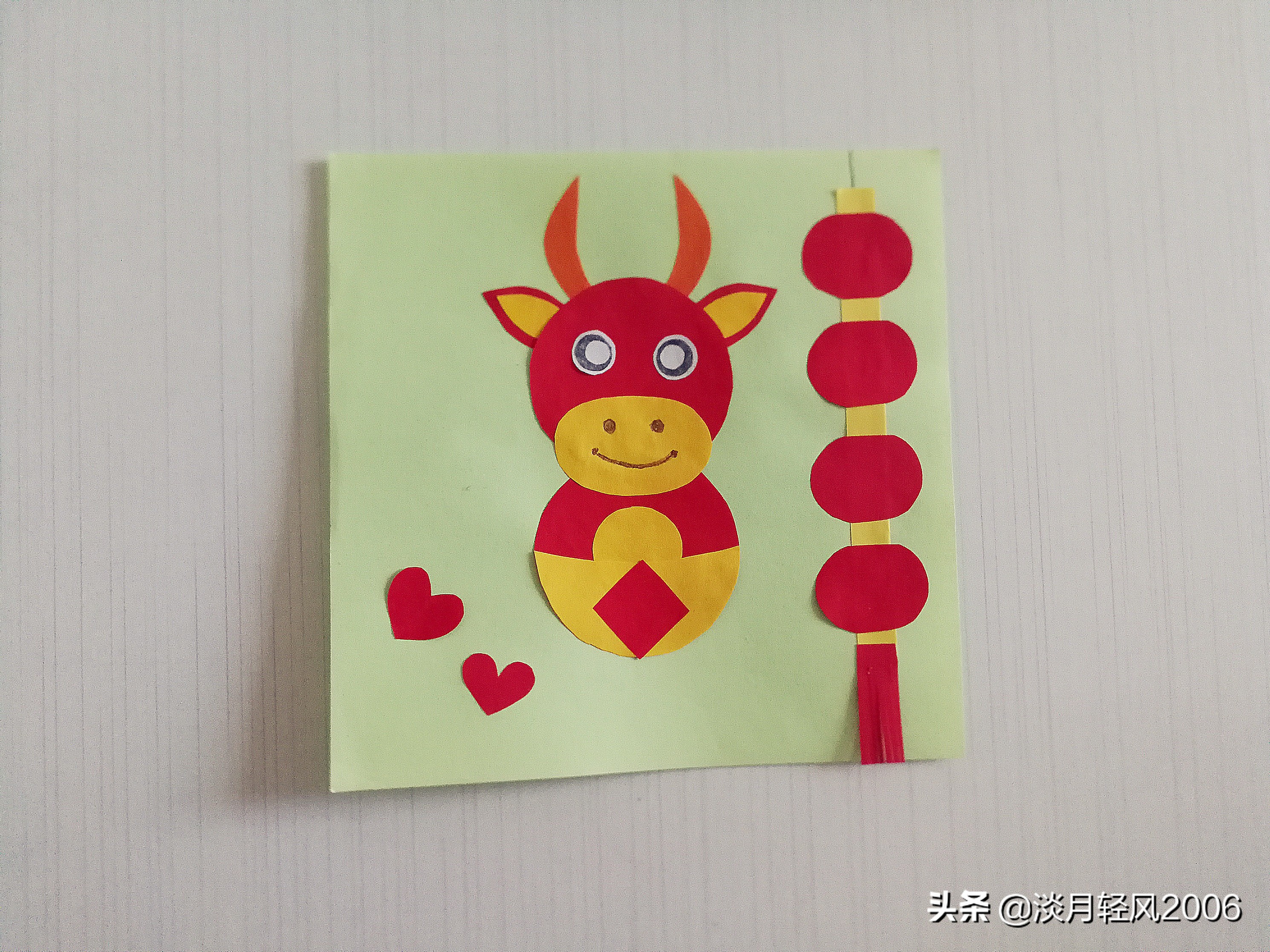 新年贺卡手工2021牛年,2021年牛年贺卡